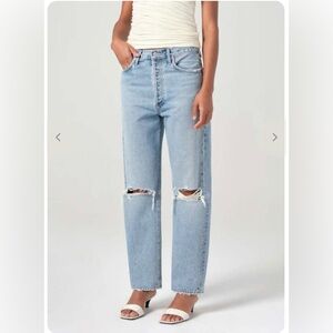 AGOLDE 90s distressed mid rise straight leg jean- Size 27